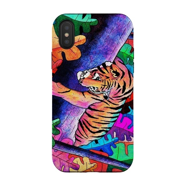 iPhone Xs / X StrongFit The lazy tiger by Steve Wade (Swade)