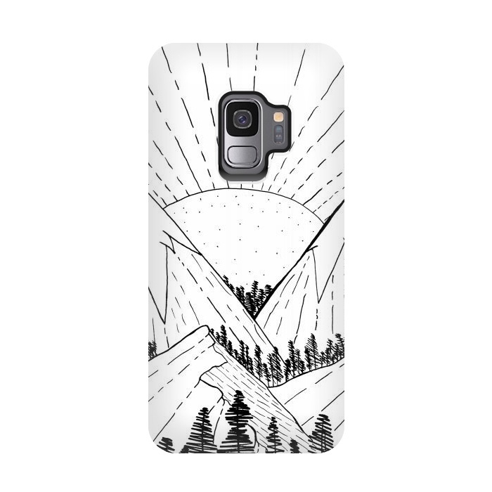 Galaxy S9 StrongFit Big sun Mounts (white and black ) by Steve Wade (Swade)