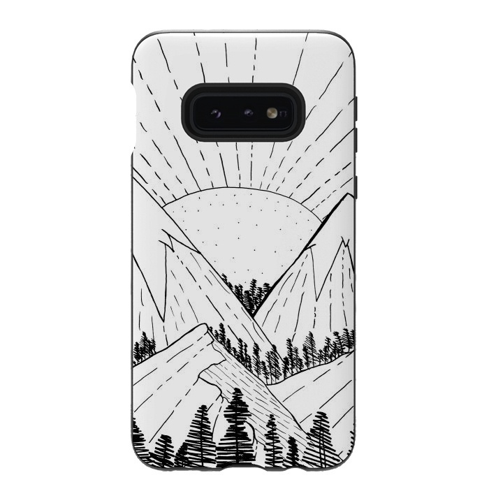 Galaxy S10e StrongFit Big sun Mounts (white and black ) by Steve Wade (Swade)