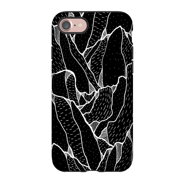 iPhone 7 StrongFit Black and white pattern hills by Steve Wade (Swade)