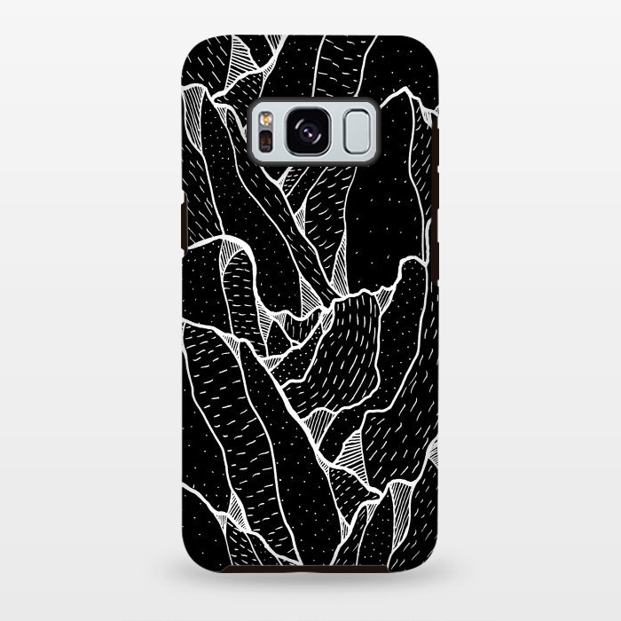 Galaxy S8 plus StrongFit Black and white pattern hills by Steve Wade (Swade)
