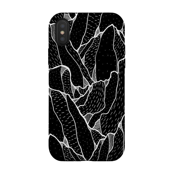 iPhone Xs / X StrongFit Black and white pattern hills by Steve Wade (Swade)