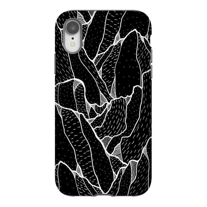 iPhone Xr StrongFit Black and white pattern hills by Steve Wade (Swade)