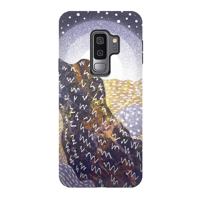 Galaxy S9 plus StrongFit Mauve and gold hills by Steve Wade (Swade)