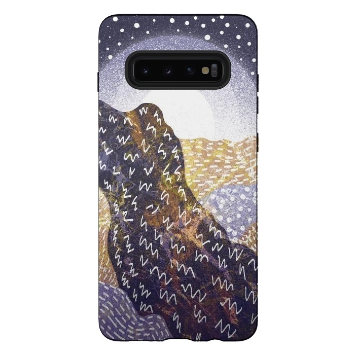 Galaxy S10 plus StrongFit Mauve and gold hills by Steve Wade (Swade)