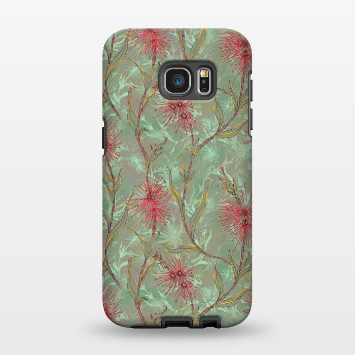 Galaxy S7 EDGE StrongFit Red Gum Flower by Lotti Brown