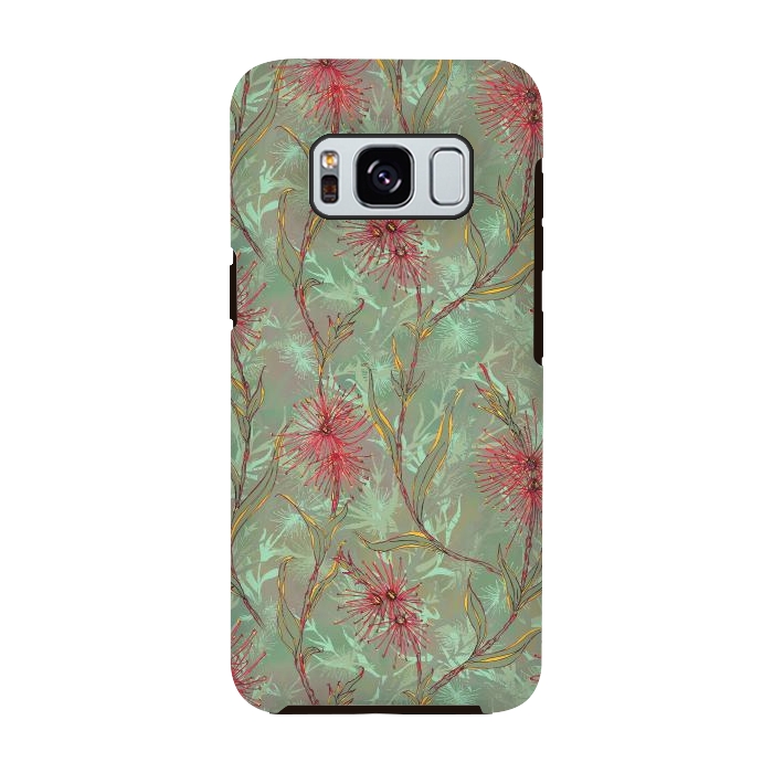 Galaxy S8 StrongFit Red Gum Flower by Lotti Brown