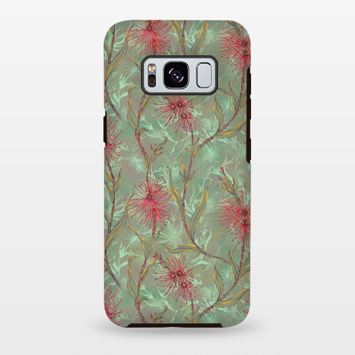 Galaxy S8 plus StrongFit Red Gum Flower by Lotti Brown