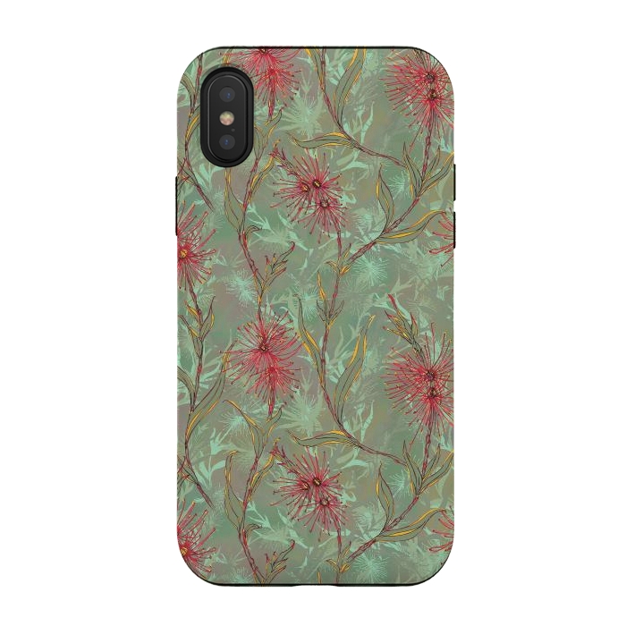 iPhone Xs / X StrongFit Red Gum Flower by Lotti Brown