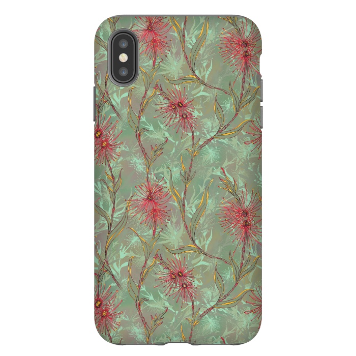 iPhone Xs Max StrongFit Red Gum Flower by Lotti Brown