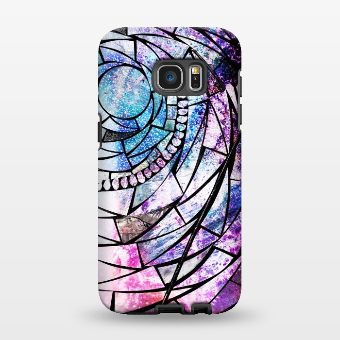 Galaxy S7 EDGE StrongFit Star dust universe colorful broken glass by Oana 