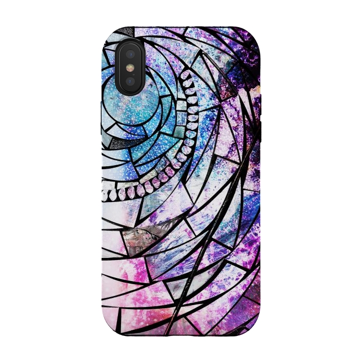 iPhone Xs / X StrongFit Star dust universe colorful broken glass by Oana 