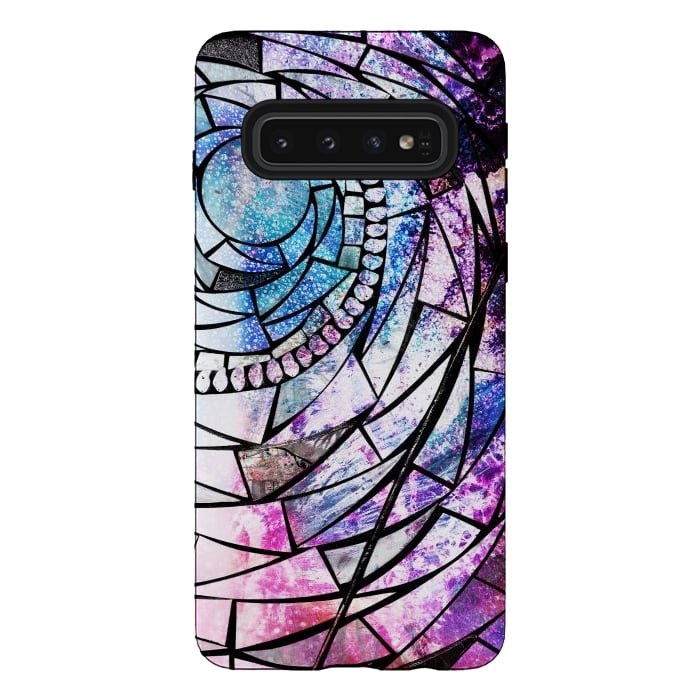 Galaxy S10 StrongFit Star dust universe colorful broken glass by Oana 