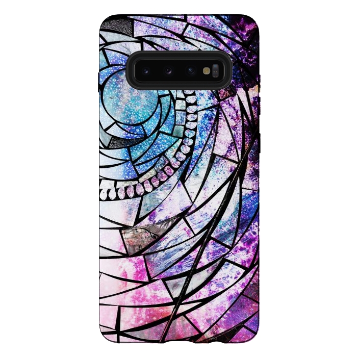 Galaxy S10 plus StrongFit Star dust universe colorful broken glass by Oana 