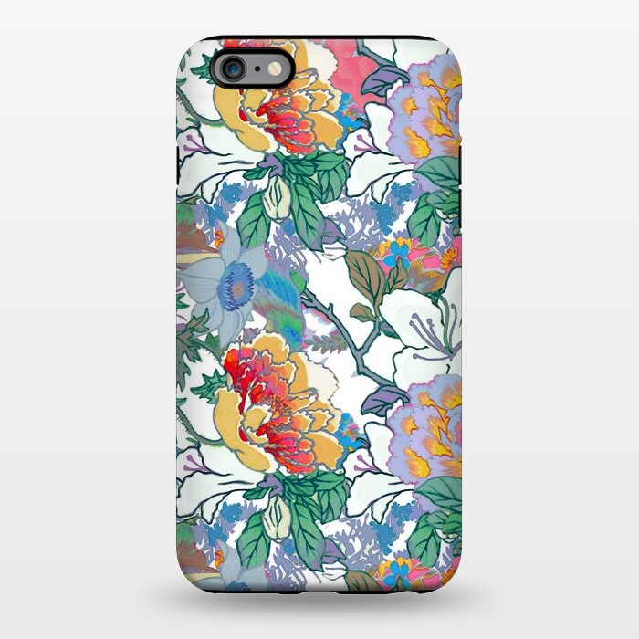 iPhone 6/6s plus StrongFit Colorful line art flowers pattern by Oana 