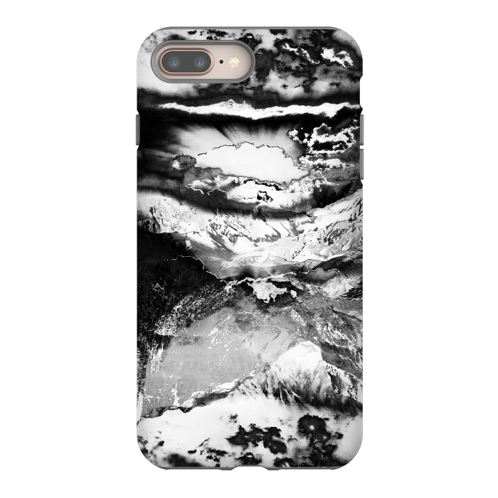 iPhone 7 plus StrongFit Black and white mountain landscape at dawn  by Oana 