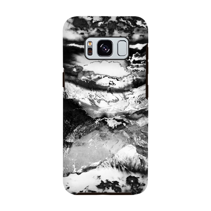 Galaxy S8 StrongFit Black and white mountain landscape at dawn  by Oana 
