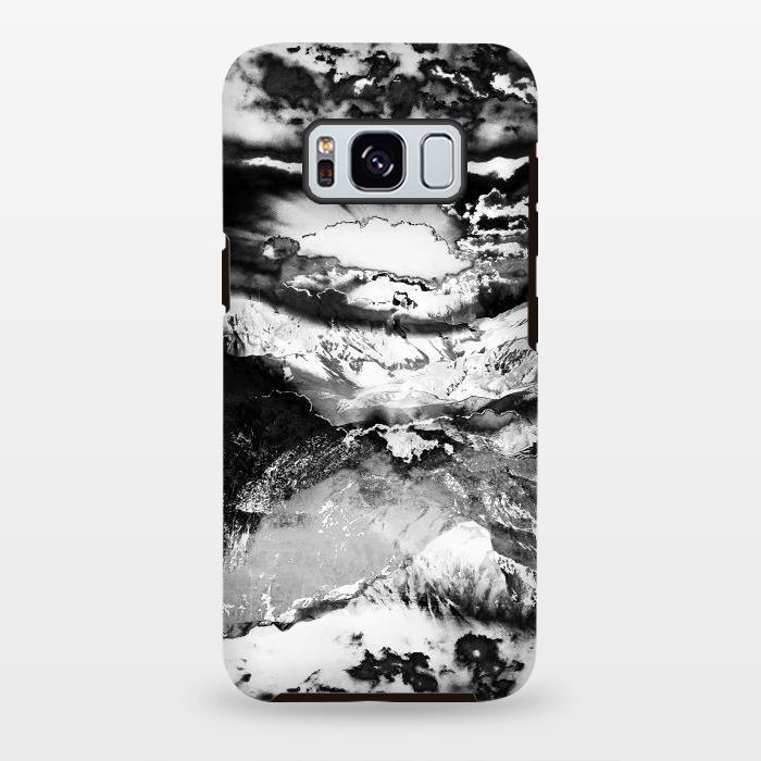 Galaxy S8 plus StrongFit Black and white mountain landscape at dawn  by Oana 
