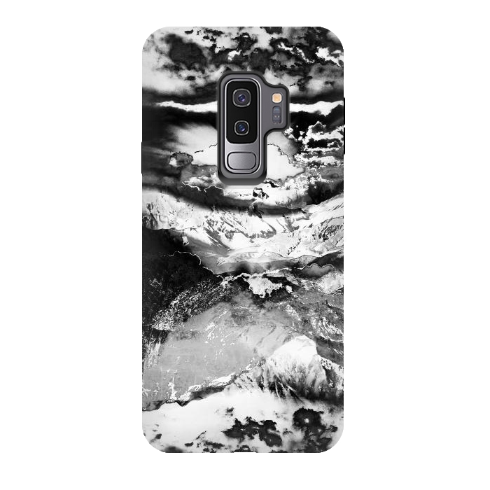 Galaxy S9 plus StrongFit Black and white mountain landscape at dawn  by Oana 
