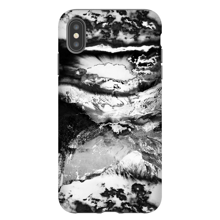 iPhone Xs Max StrongFit Black and white mountain landscape at dawn  by Oana 