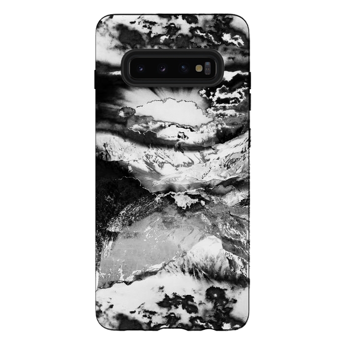 Galaxy S10 plus StrongFit Black and white mountain landscape at dawn  by Oana 