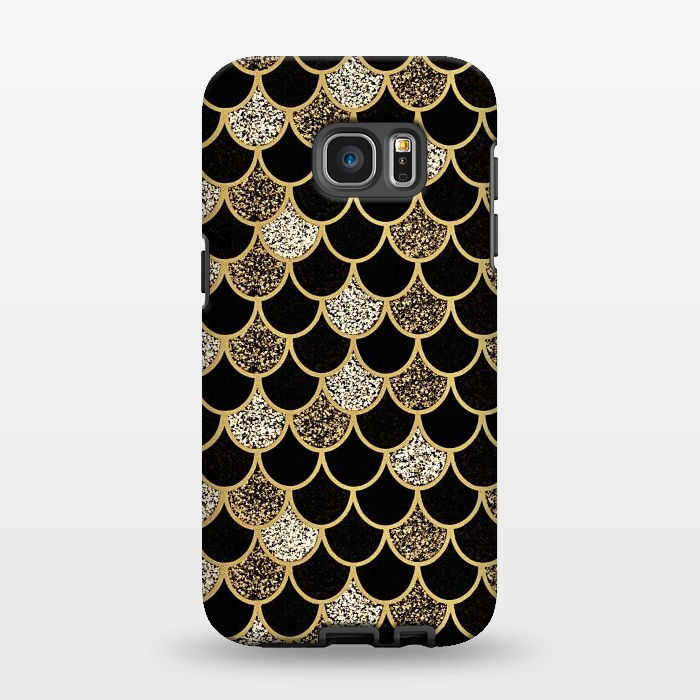 Galaxy S7 EDGE StrongFit Gold & black mermaid by Jms