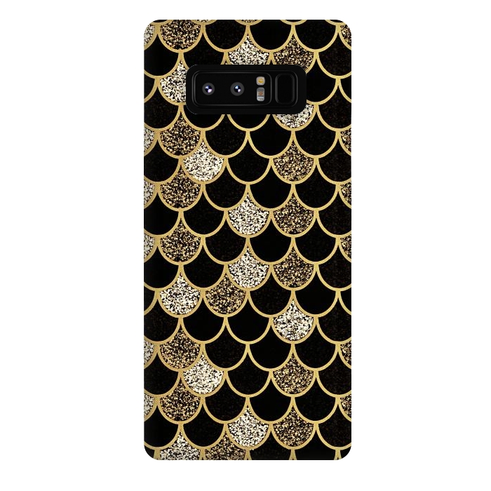 Galaxy Note 8 StrongFit Gold & black mermaid by Jms