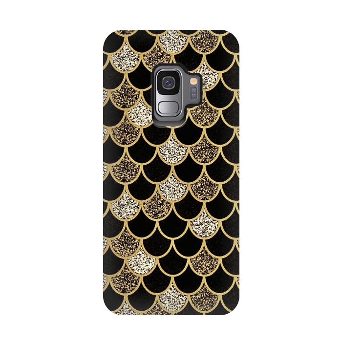 Galaxy S9 StrongFit Gold & black mermaid by Jms