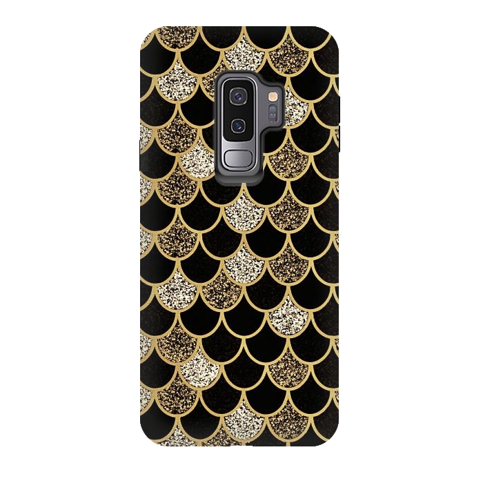 Galaxy S9 plus StrongFit Gold & black mermaid by Jms