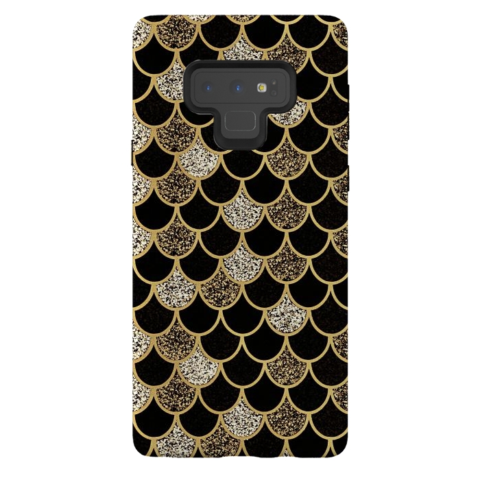 Galaxy Note 9 StrongFit Gold & black mermaid by Jms