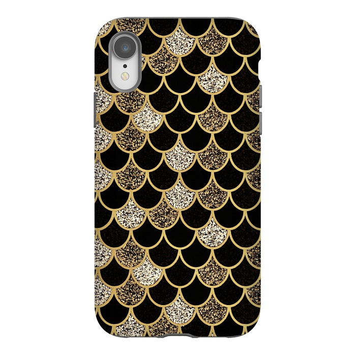 iPhone Xr StrongFit Gold & black mermaid by Jms