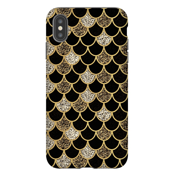 iPhone Xs Max StrongFit Gold & black mermaid by Jms