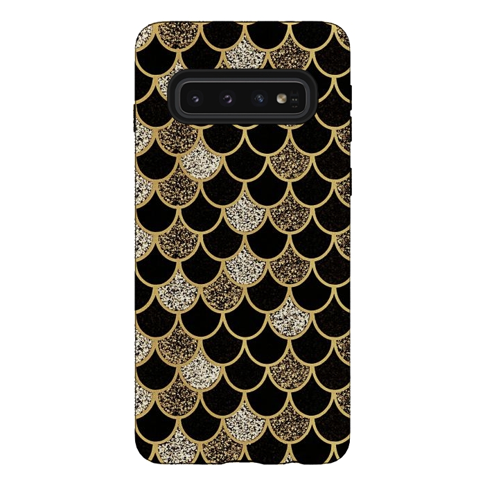 Galaxy S10 StrongFit Gold & black mermaid by Jms