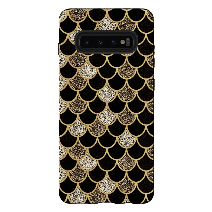 Galaxy S10 plus StrongFit Gold & black mermaid by Jms