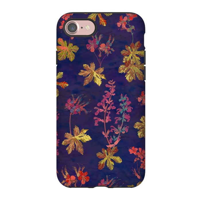 iPhone 7 StrongFit Blue Geraniums by Lotti Brown