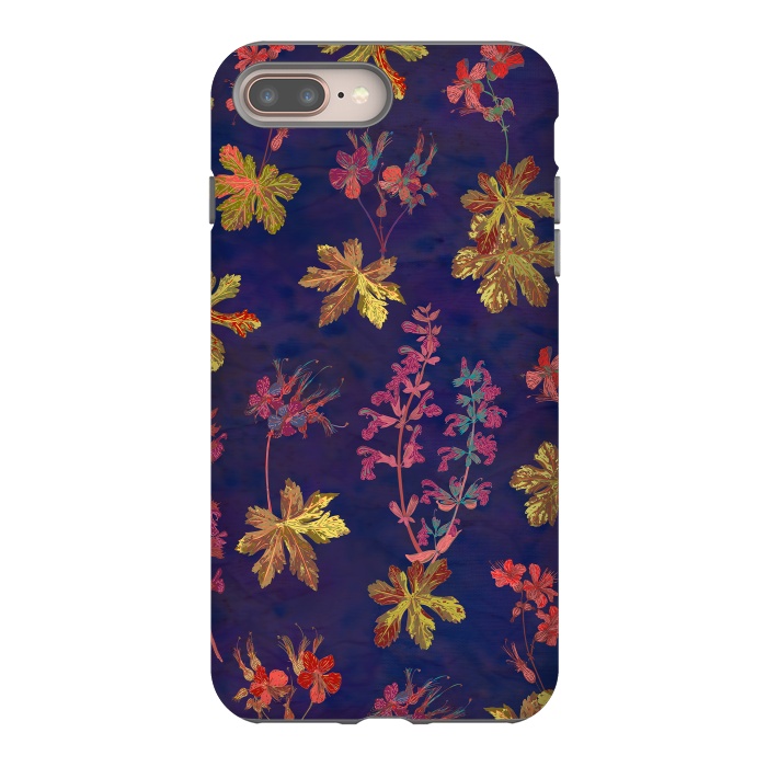 iPhone 7 plus StrongFit Blue Geraniums by Lotti Brown