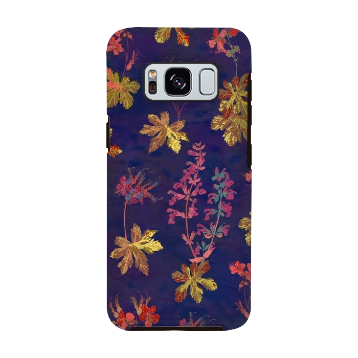 Galaxy S8 StrongFit Blue Geraniums by Lotti Brown