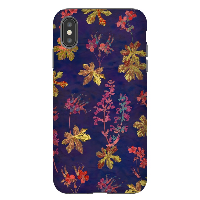 iPhone Xs Max StrongFit Blue Geraniums by Lotti Brown
