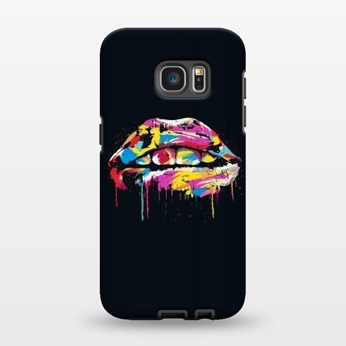 Galaxy S7 EDGE StrongFit Colourful lips by Balazs Solti