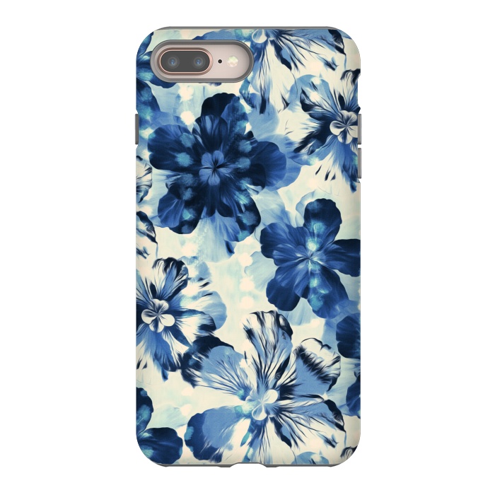 iPhone 7 plus StrongFit Indigo Blue Floral by Micklyn Le Feuvre