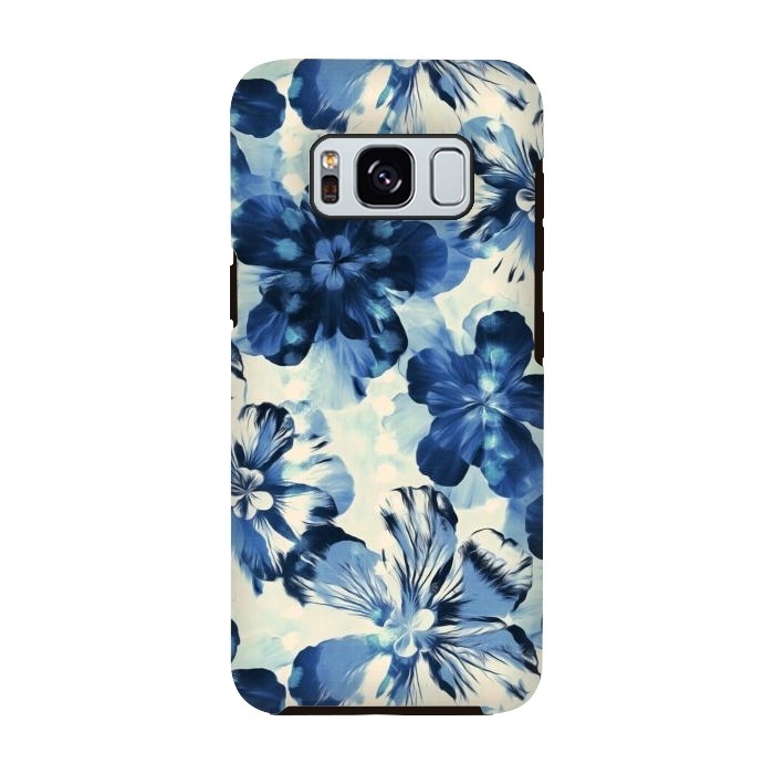Galaxy S8 StrongFit Indigo Blue Floral by Micklyn Le Feuvre