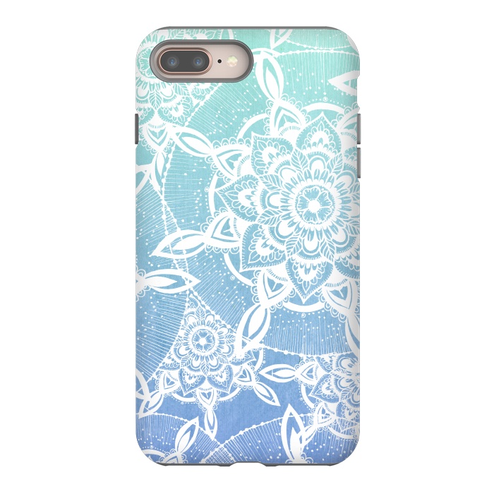 iPhone 7 plus StrongFit Blue Mandala Fade by Rose Halsey