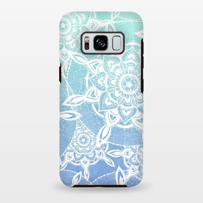 Galaxy S8 plus StrongFit Blue Mandala Fade by Rose Halsey