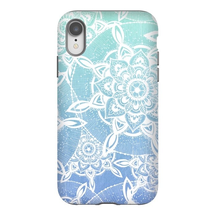 iPhone Xr StrongFit Blue Mandala Fade by Rose Halsey