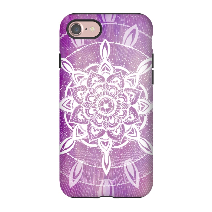 iPhone 7 StrongFit Purple galaxy mandala by Rose Halsey