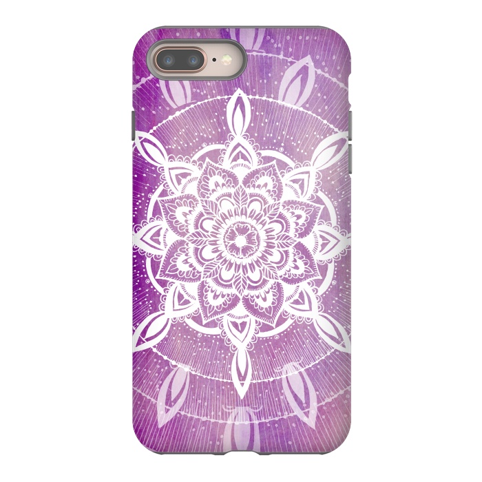 iPhone 7 plus StrongFit Purple galaxy mandala by Rose Halsey