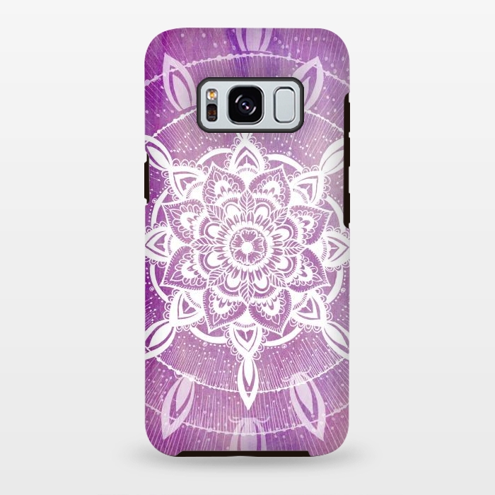 Galaxy S8 plus StrongFit Purple galaxy mandala by Rose Halsey
