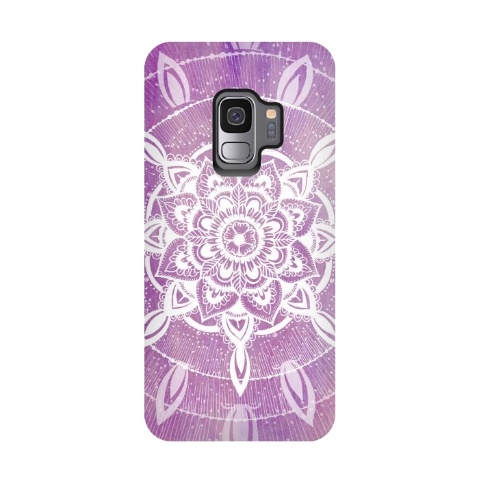 Galaxy S9 StrongFit Purple galaxy mandala by Rose Halsey