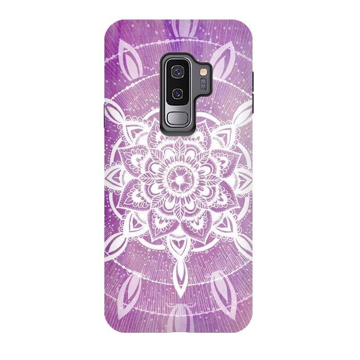 Galaxy S9 plus StrongFit Purple galaxy mandala by Rose Halsey
