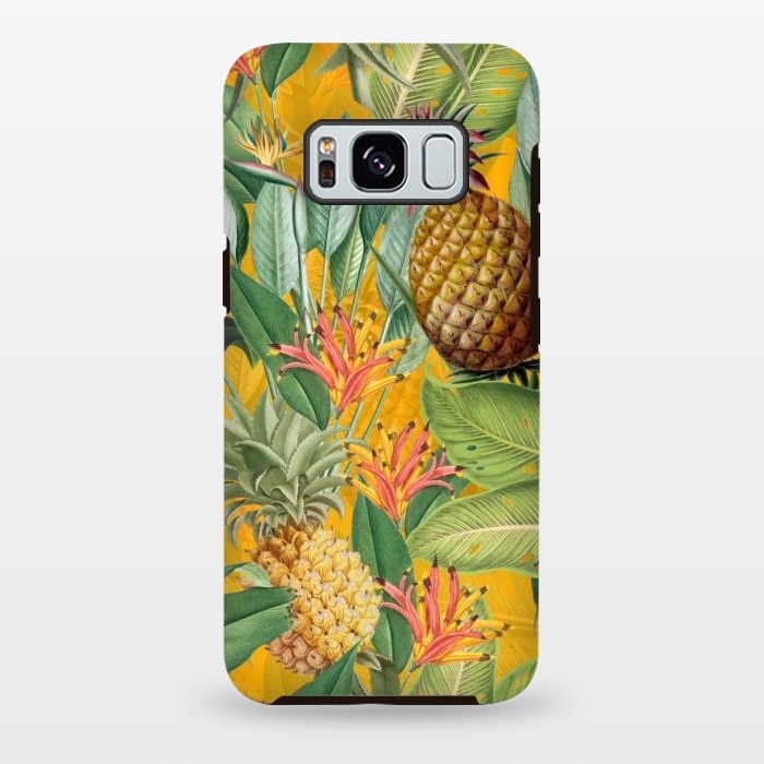 Galaxy S8 plus StrongFit Yellow Tropical Pinapple Jungle Garden by  Utart